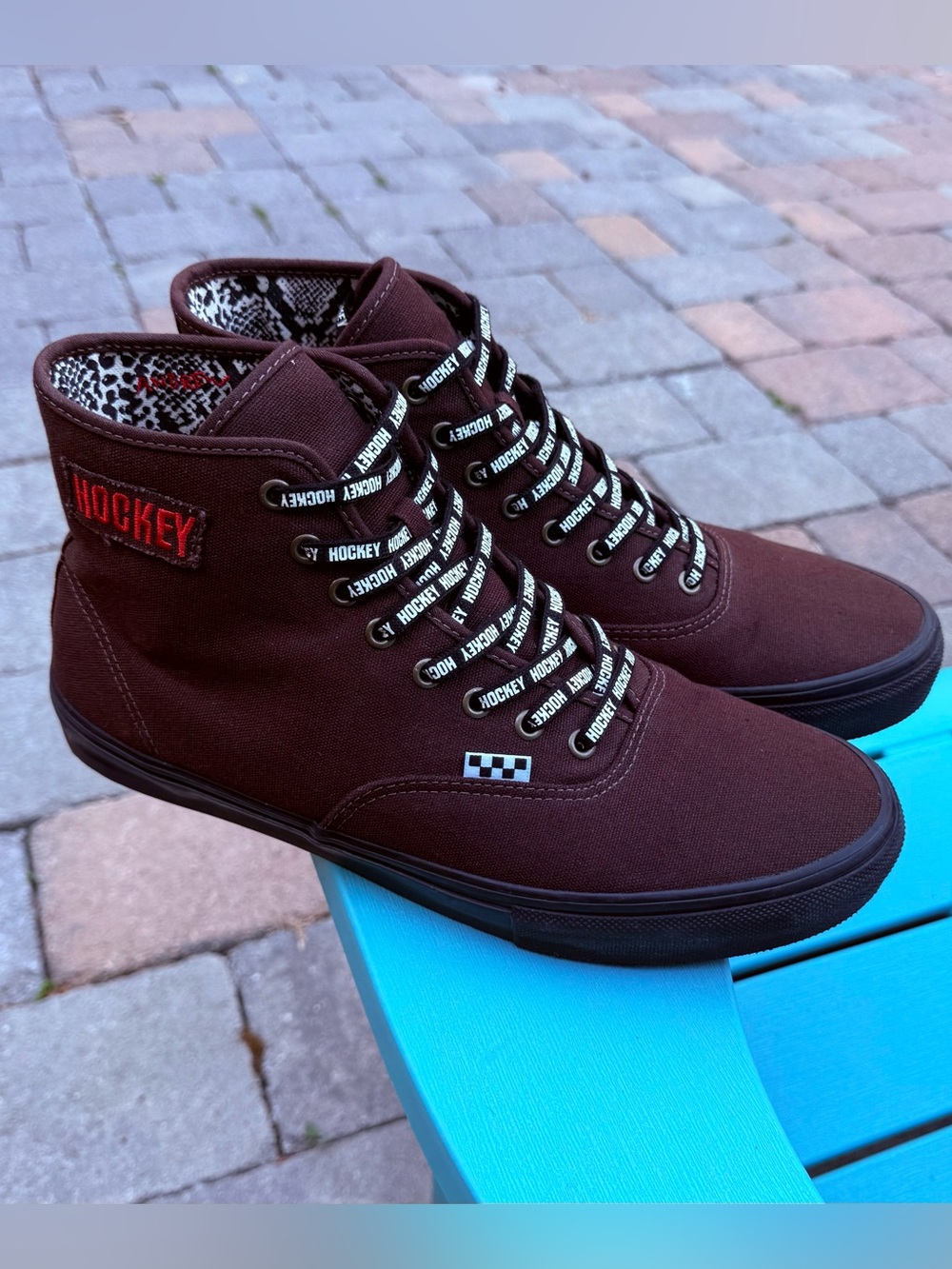Mens Vans x Hockey Authentic High Dark Brown Andrew Allen Skate Shoes US Size 12